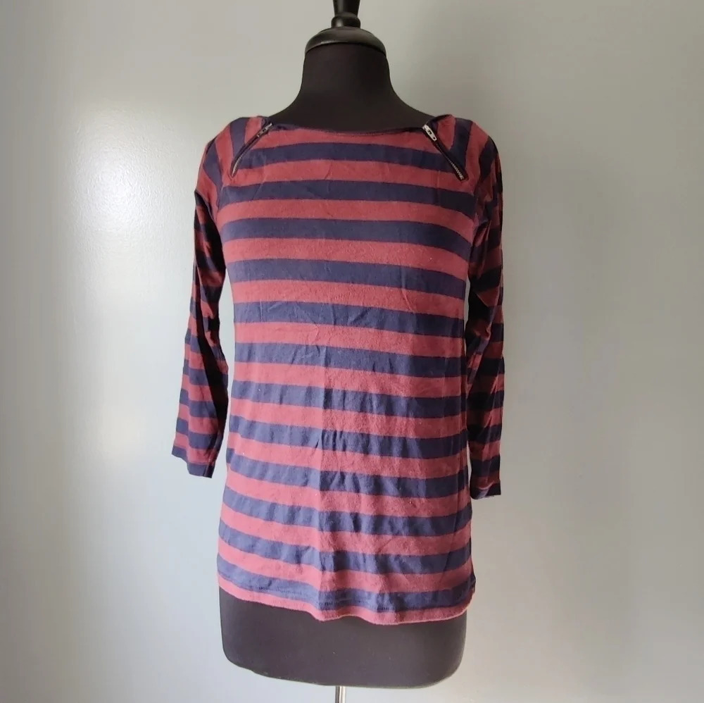 J. Crew Factory Striped Shirt with Zippers